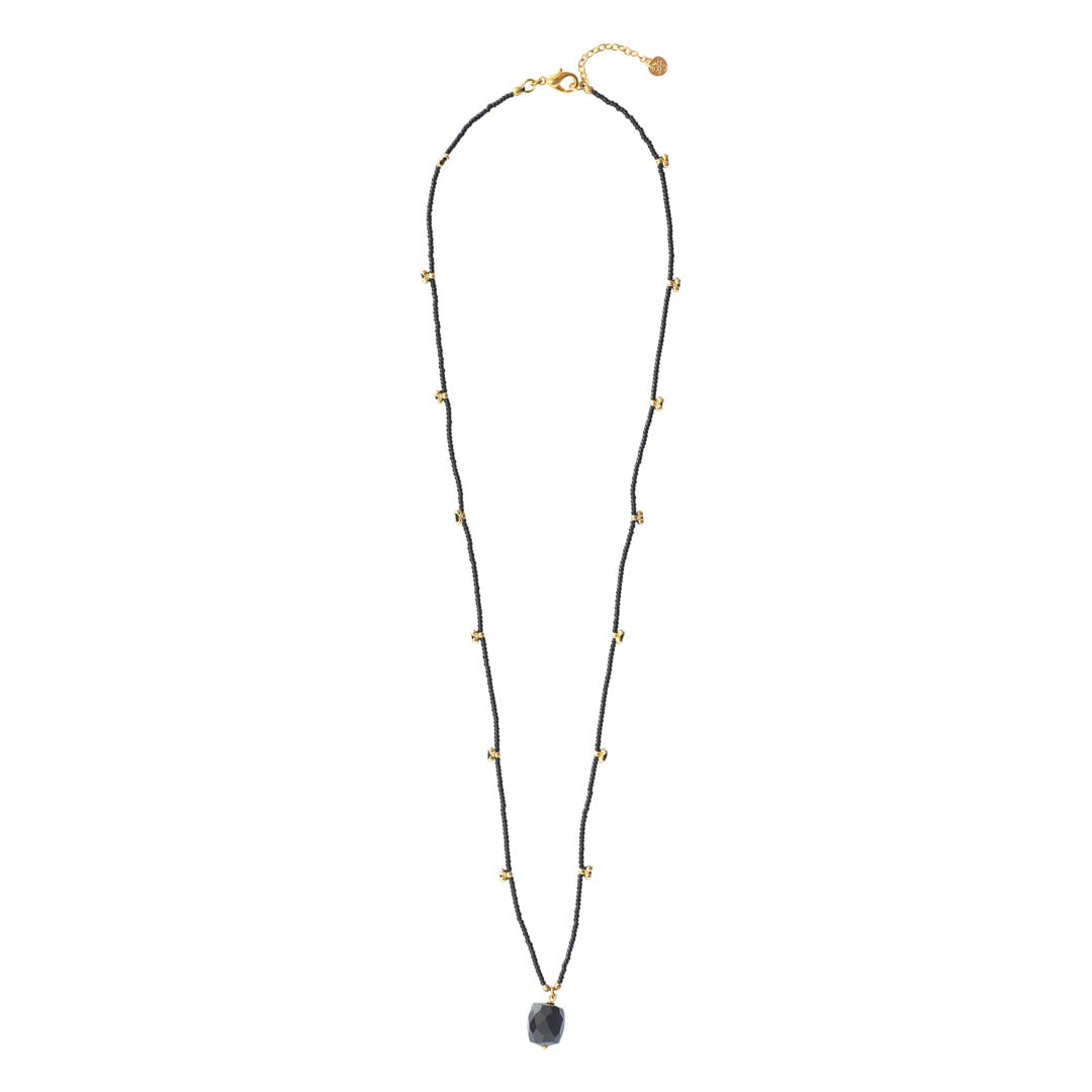 Cherish Black Onyx Gold Necklace