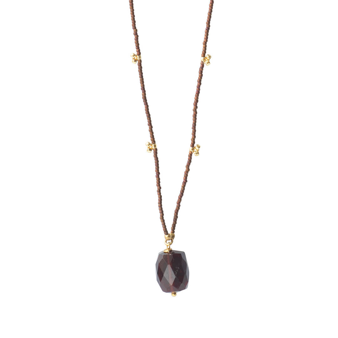 Cherish Garnet Gold Necklace