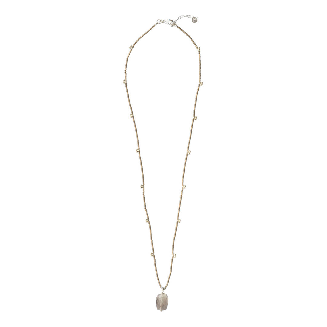 Cherish Smokey Quartz Silver Necklace