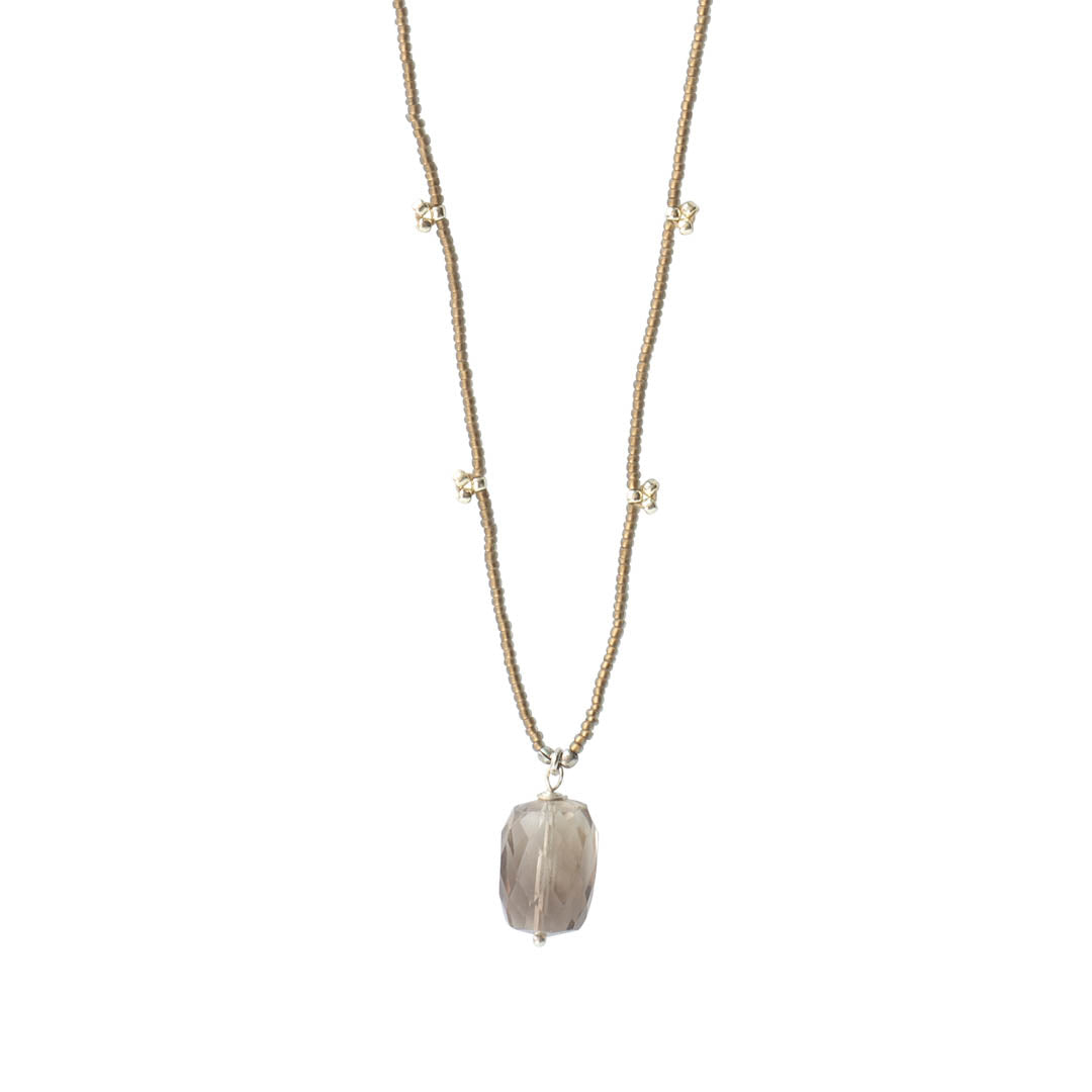 Cherish Smokey Quartz Silver Necklace