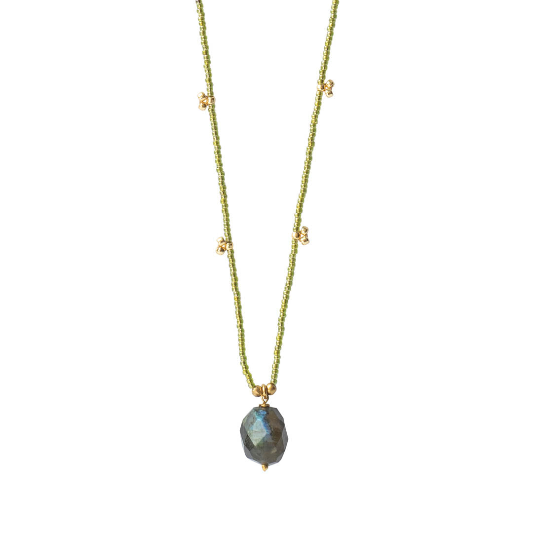 Cherish Labradorite Gold Necklace