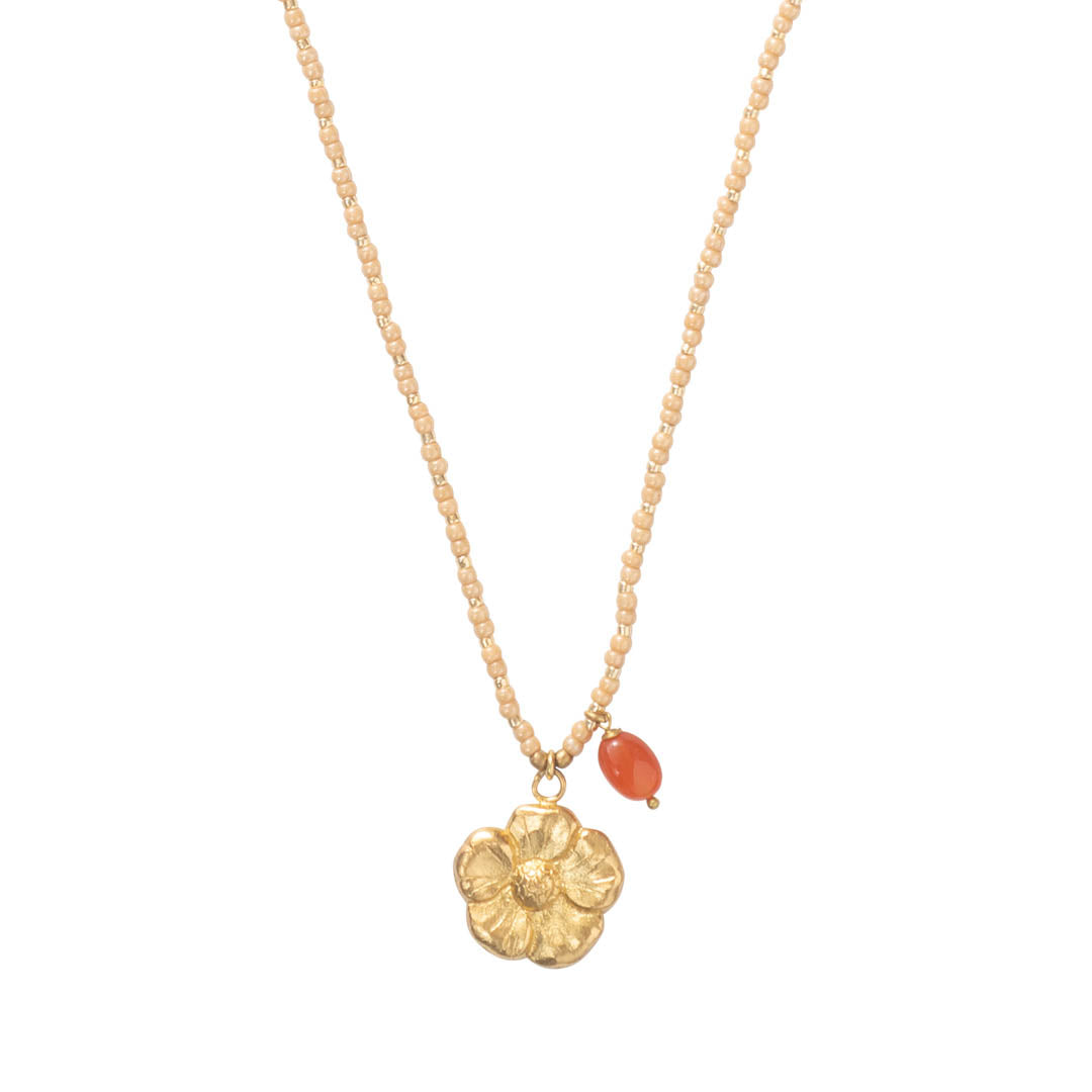 Fantasy Carnelian Gold Colored Necklace