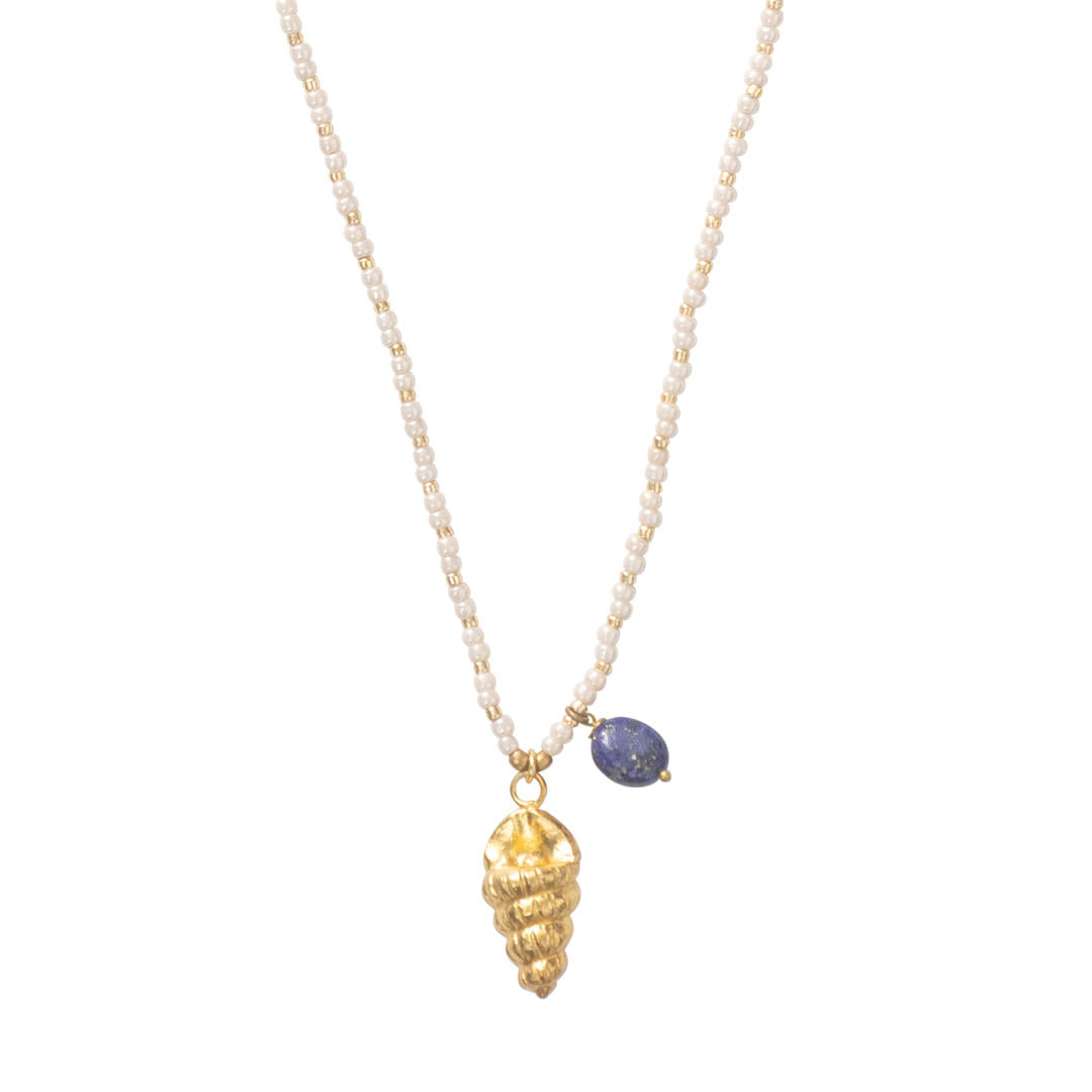 Fantasy Lapis Lazuli Gold Colored Necklace