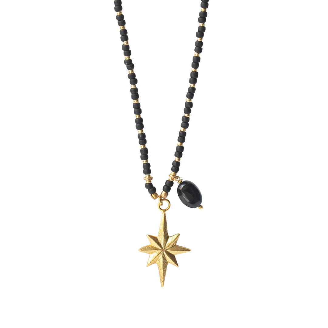 Fantasy Black Onyx Gold Necklace