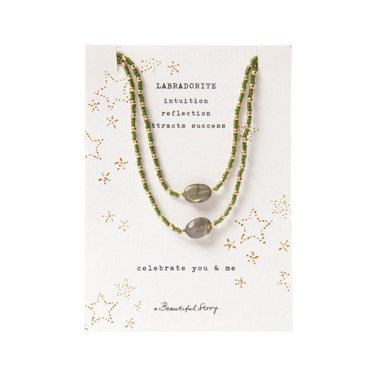 Necklace Card You & Me Labradorite Gold