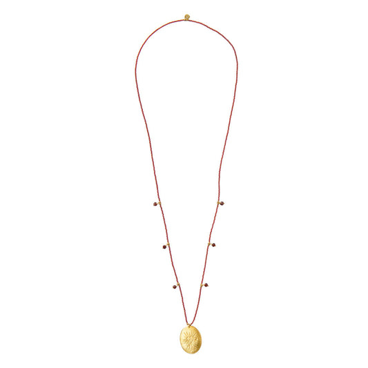 Feminine Garnet Gold Necklace