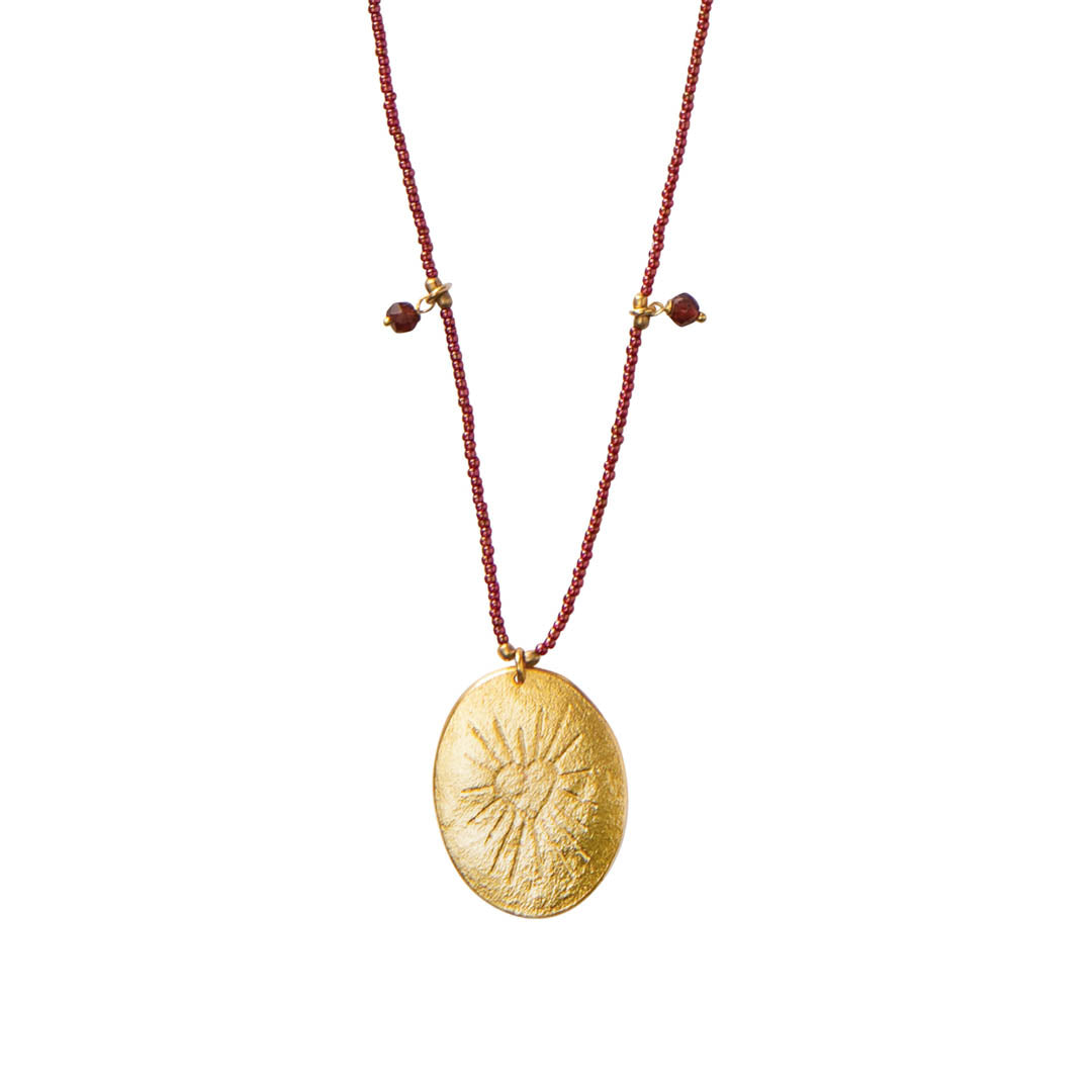 Feminine Garnet Gold Necklace