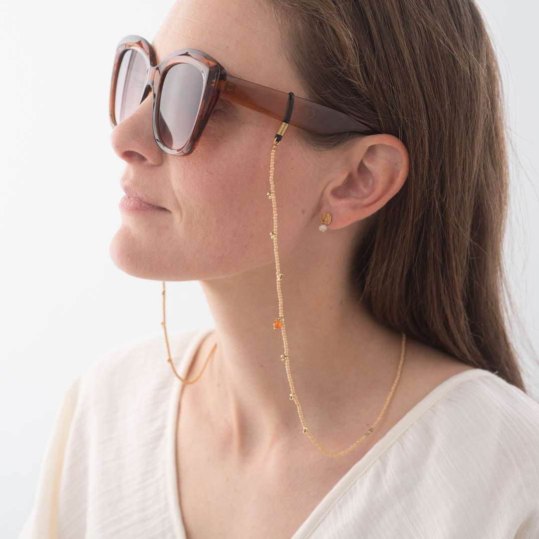 Trust Carnelian Gold Colored Glasses Cord