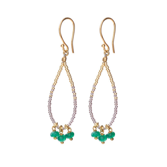 Becoming Aventurine Gold Colored Earrings