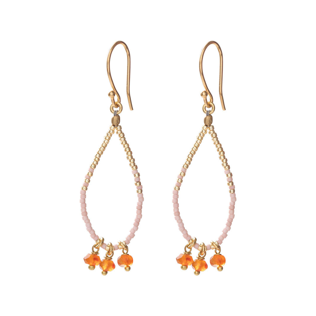 Becoming Carnelian Gold Colored Earrings