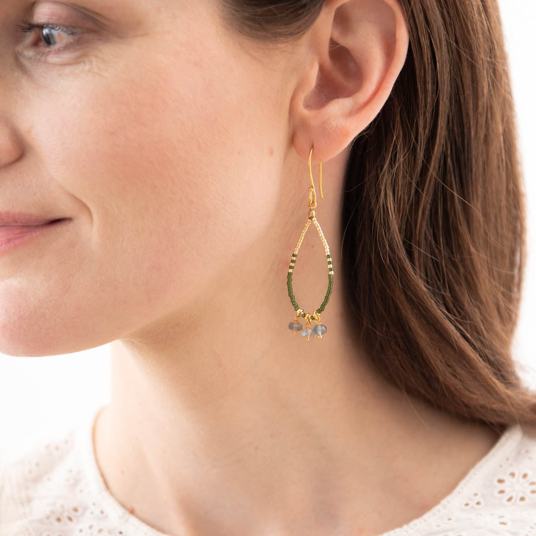 Becoming Labradorite Gold Earrings