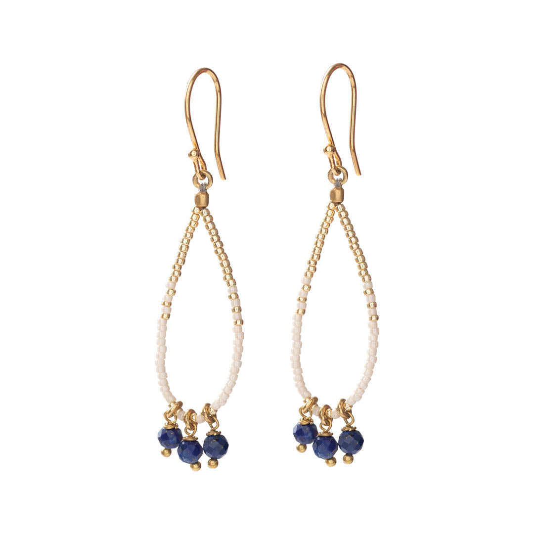 Becoming Lapis Lazuli Gold Colored Earrings