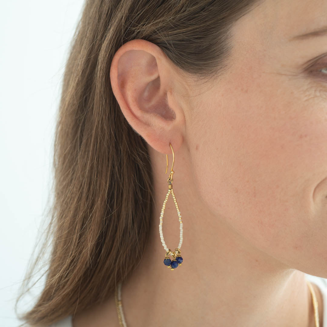 Becoming Lapis Lazuli Gold Colored Earrings