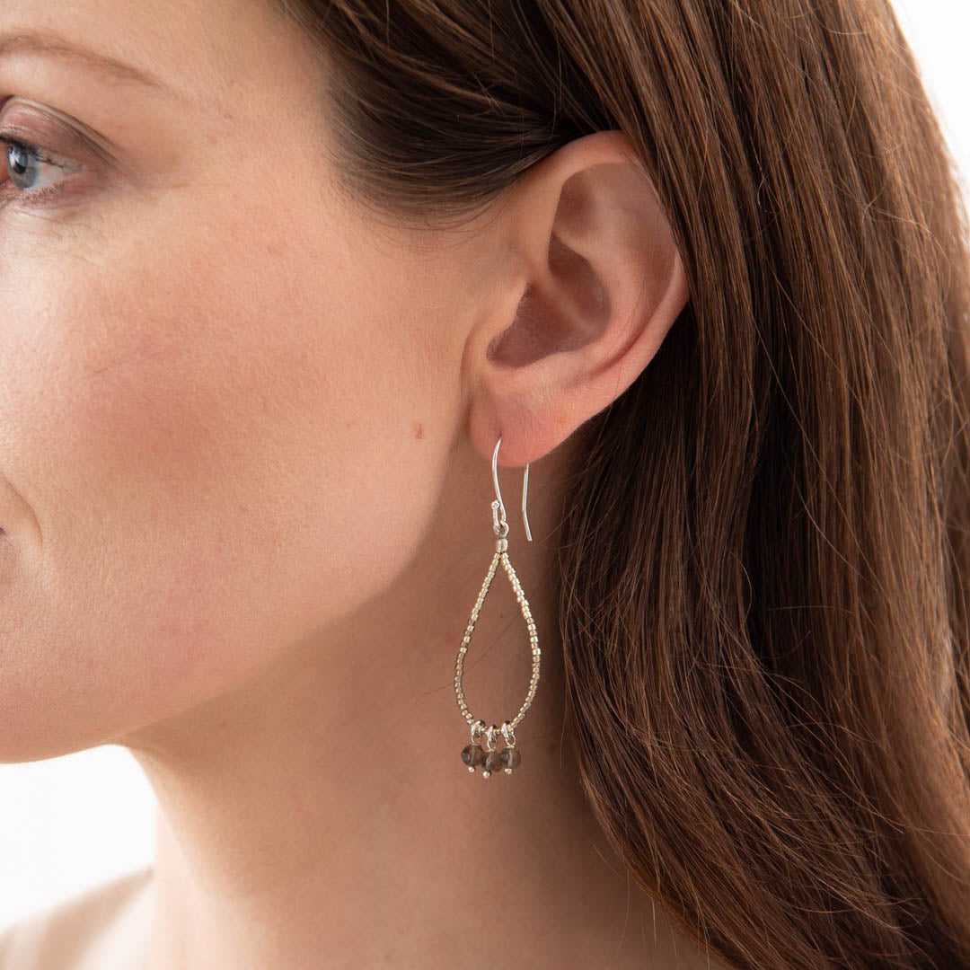 Becoming Smokey Quartz Silver Earrings