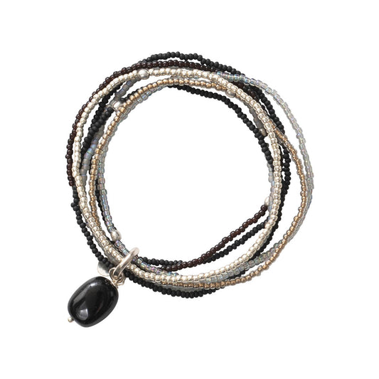 Nirmala Black Onyx Silver Colored Bracelet