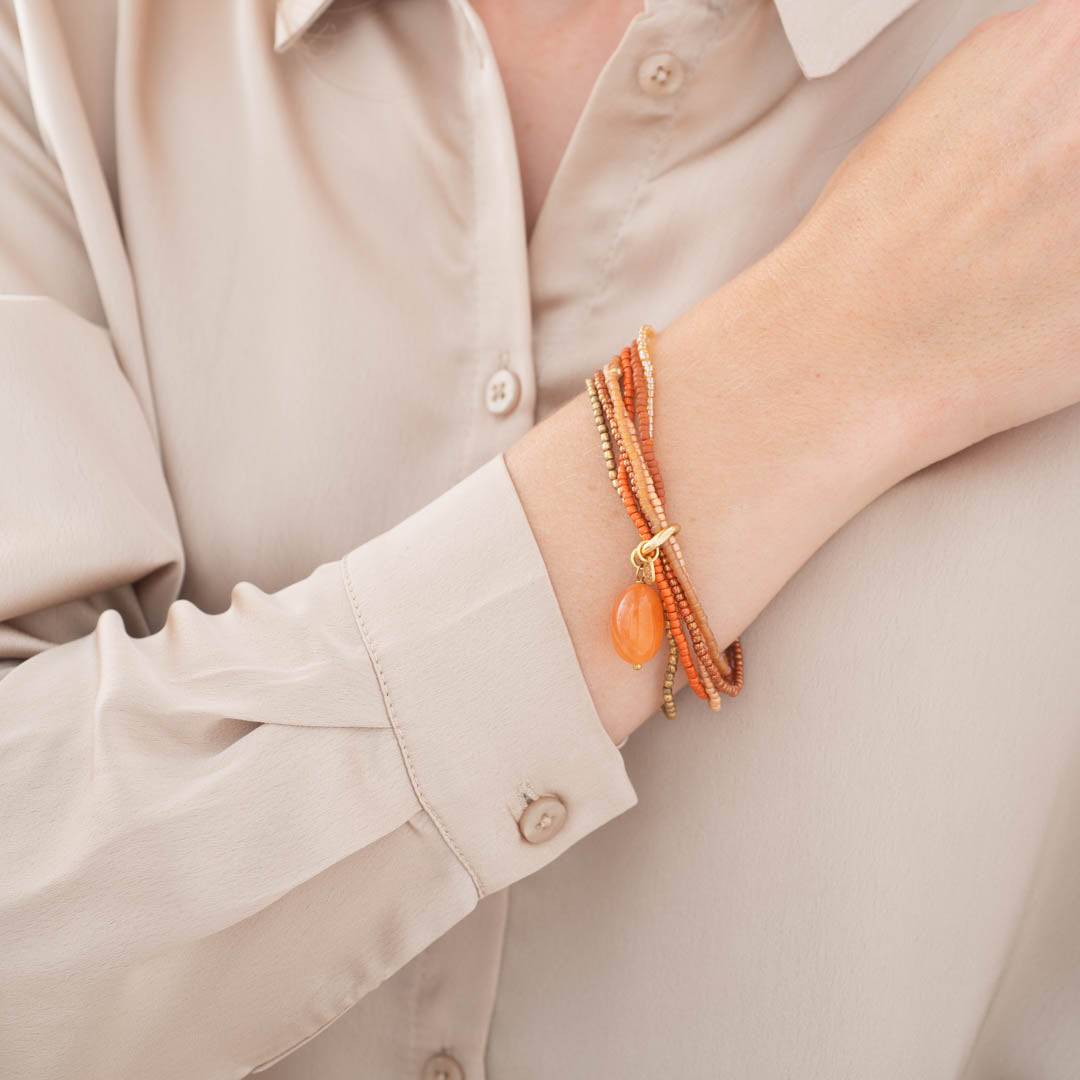 Nirmala Carnelian Gold Colored Bracelet