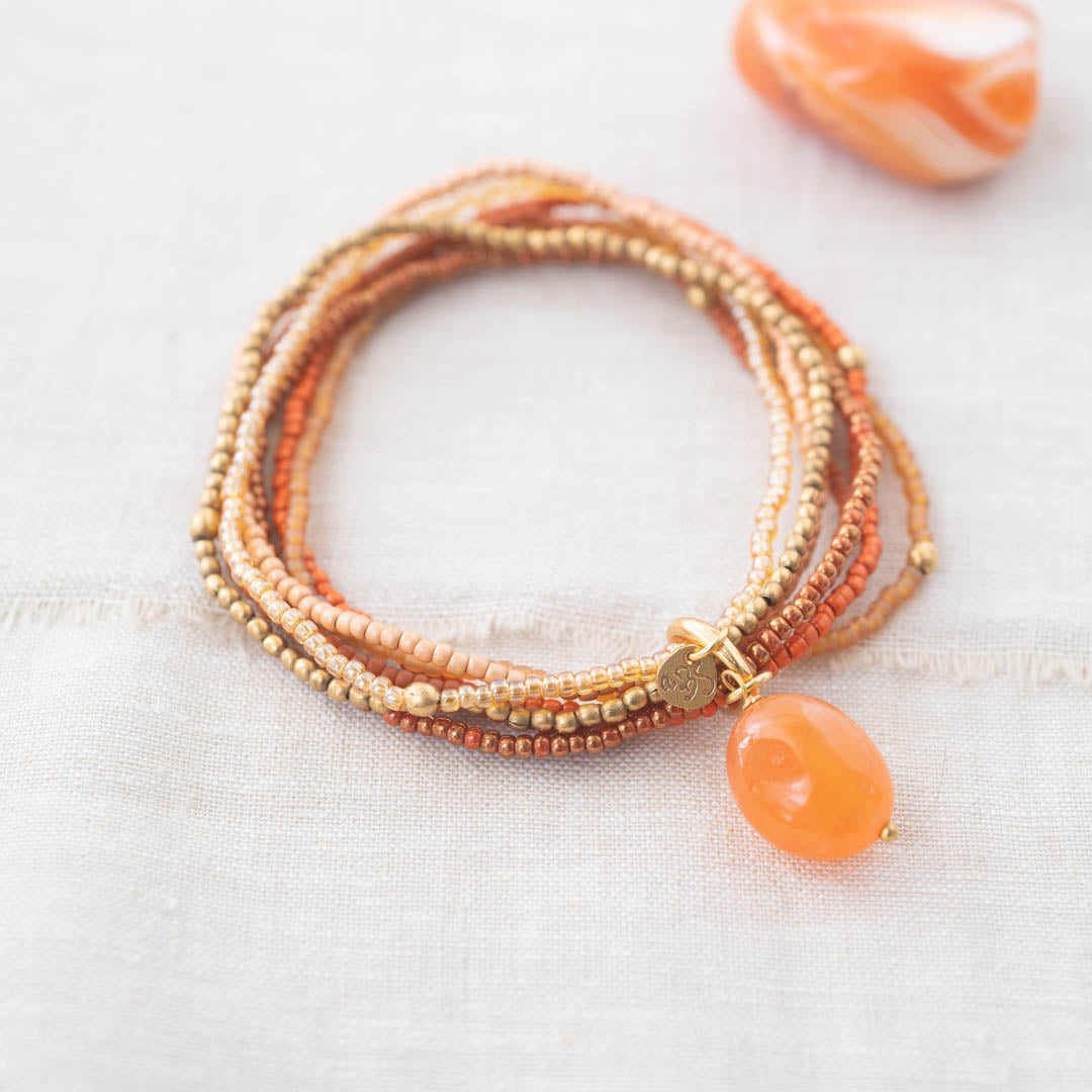 Nirmala Carnelian Gold Colored Bracelet