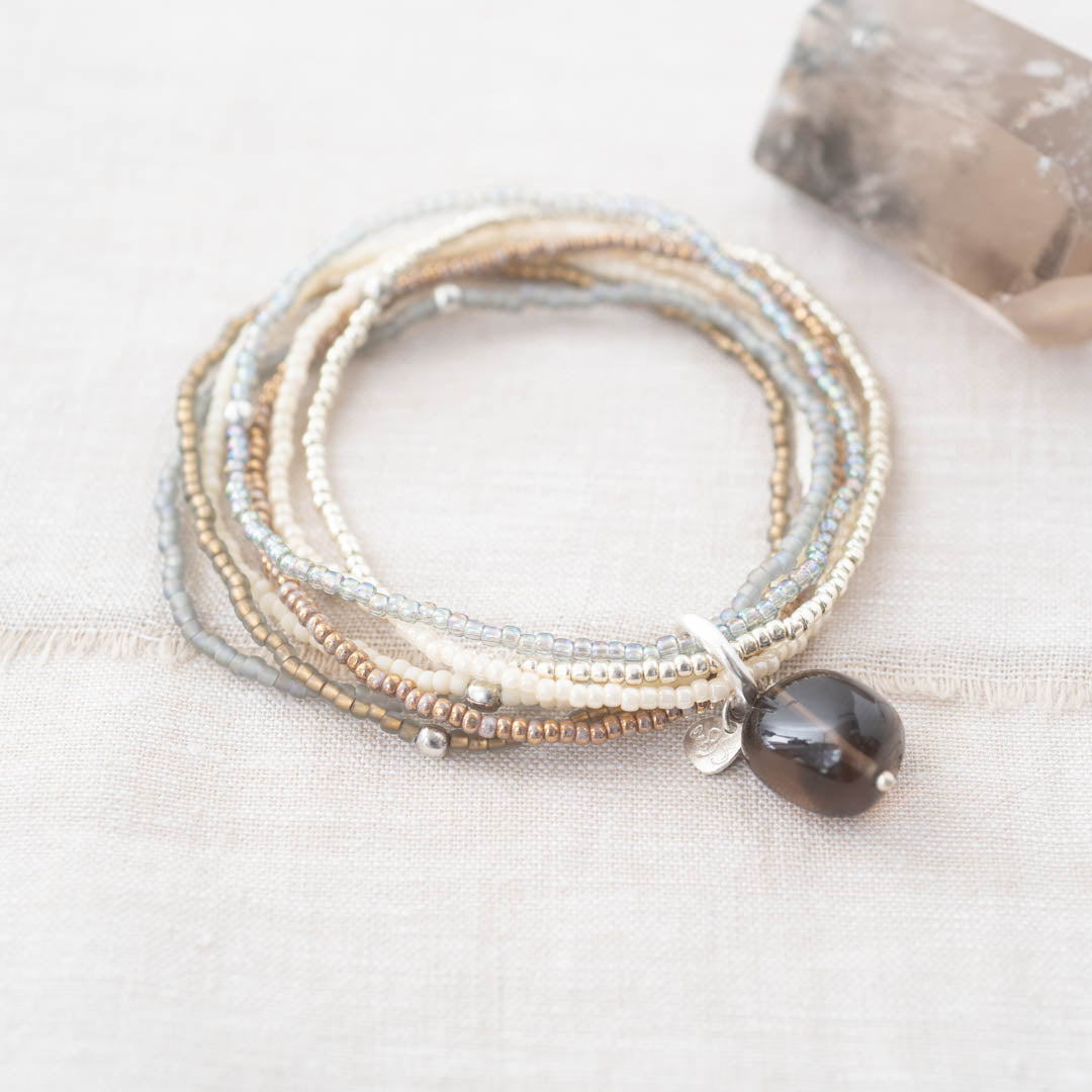 Nirmala Smokey Quartz Silver Colored Bracelet