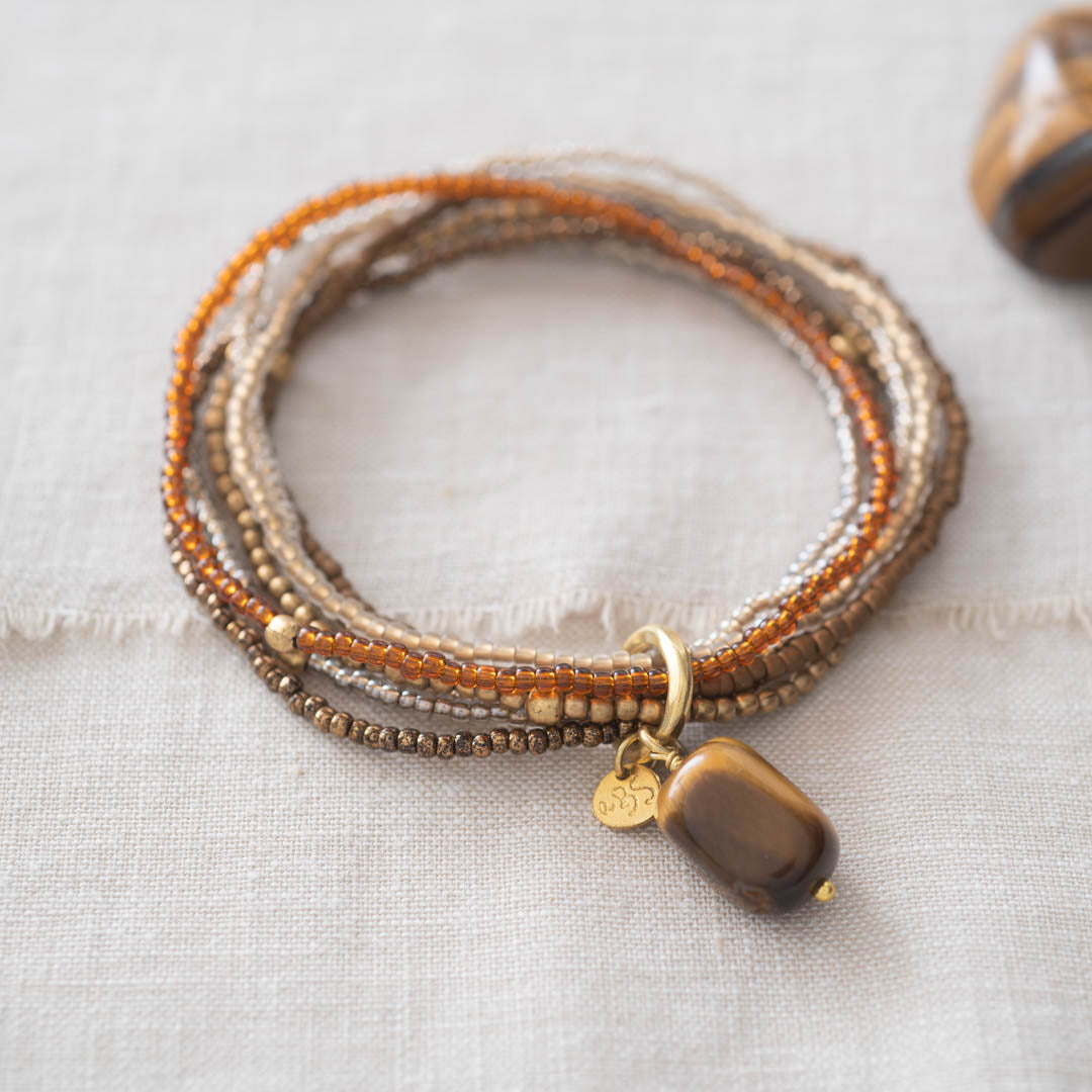 Nirmala Tiger Eye Gold Colored Bracelet