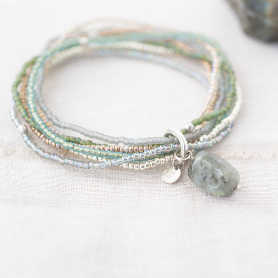 Nirmala Labradorite Silver Colored Bracelet