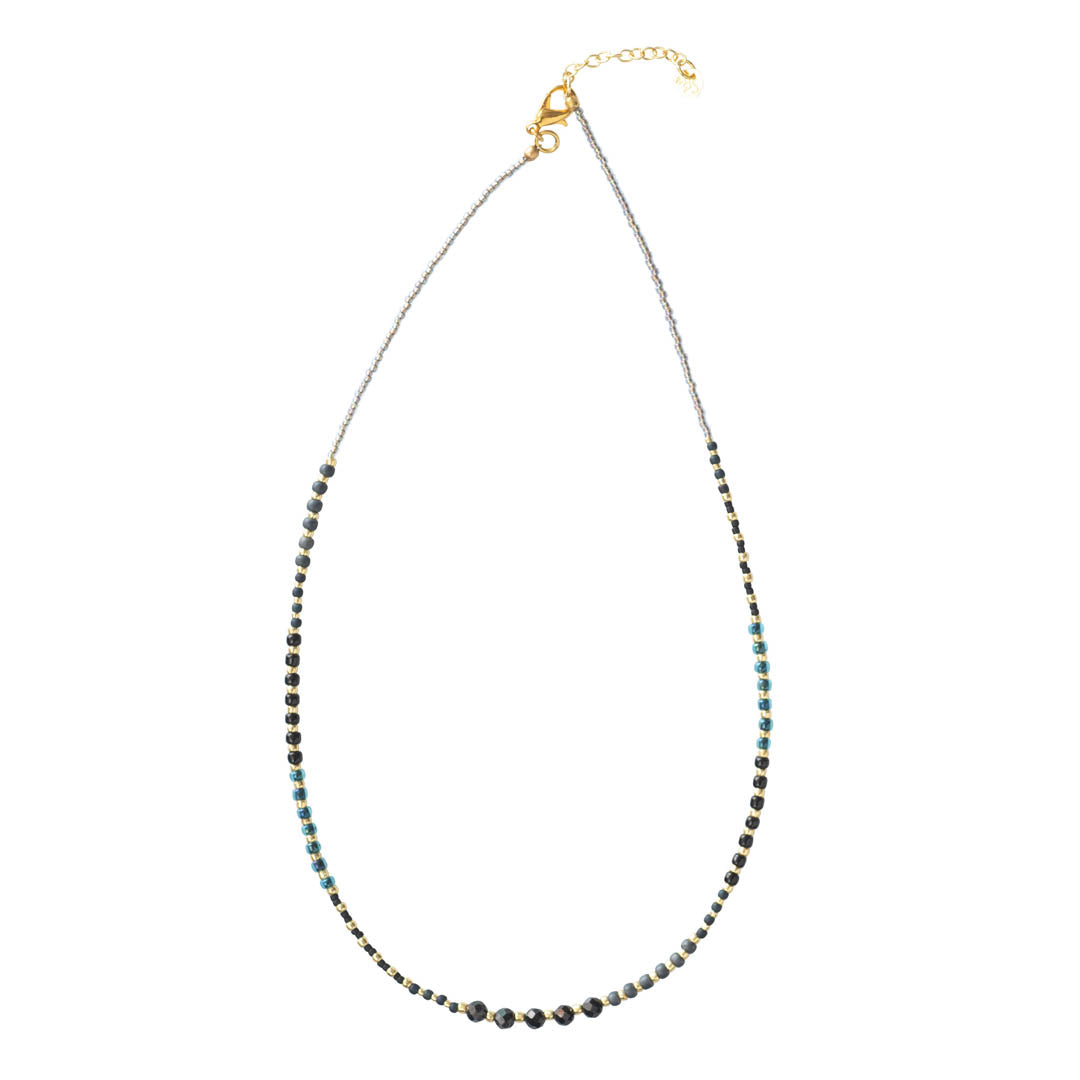 Golden Black Onyx Gold Colored Necklace