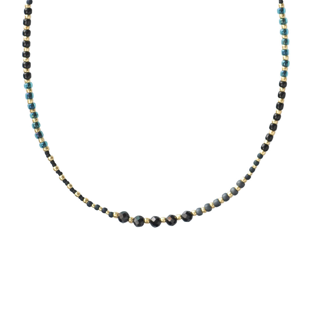 Golden Black Onyx Gold Colored Necklace