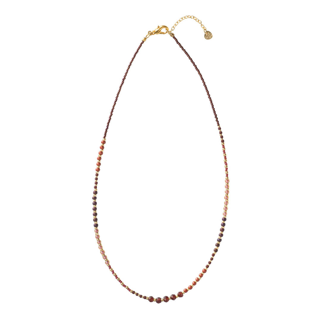 Golden Garnet Gold Colored Necklace