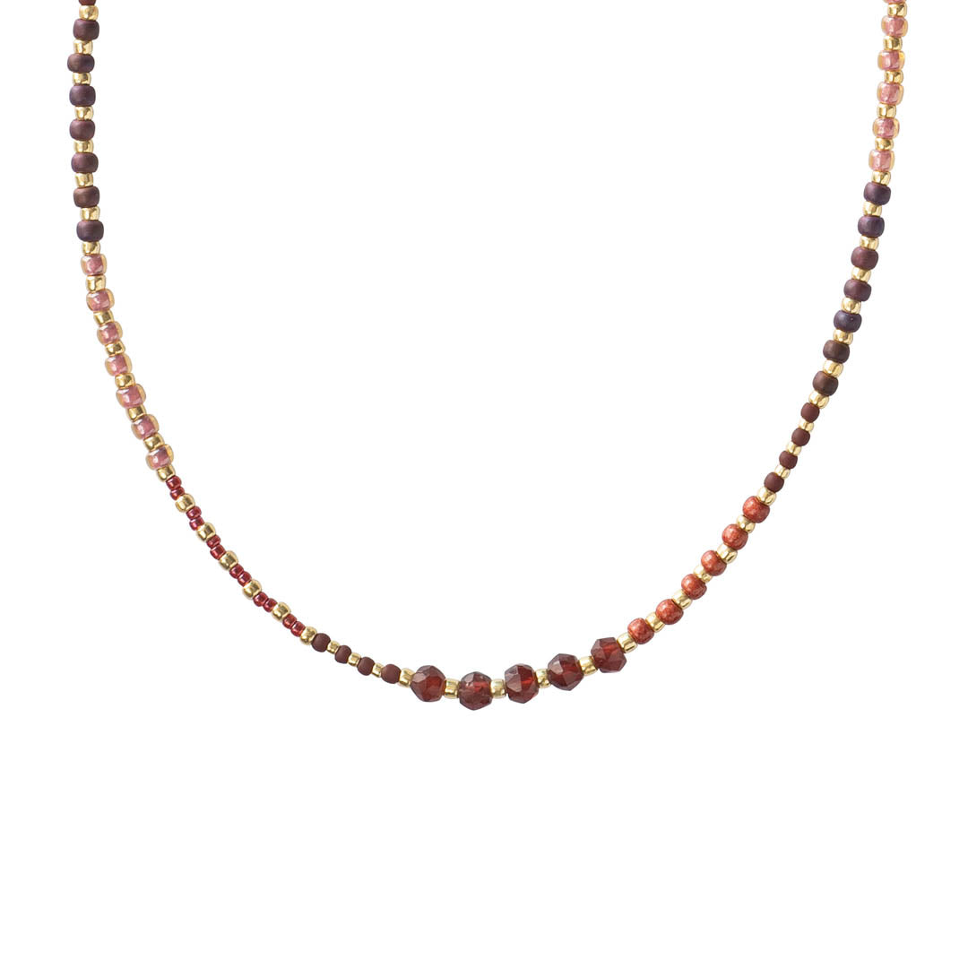 Golden Garnet Gold Colored Necklace