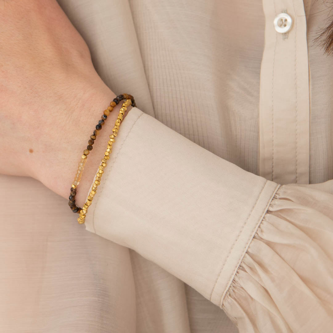 Gracious Tiger Eye Citrine Gold Bracelet