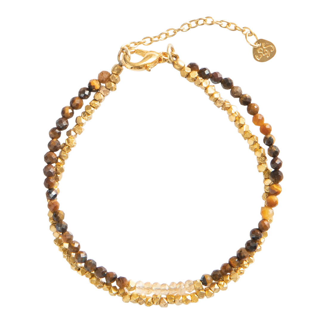 Gracious Tiger Eye Citrine Gold Bracelet