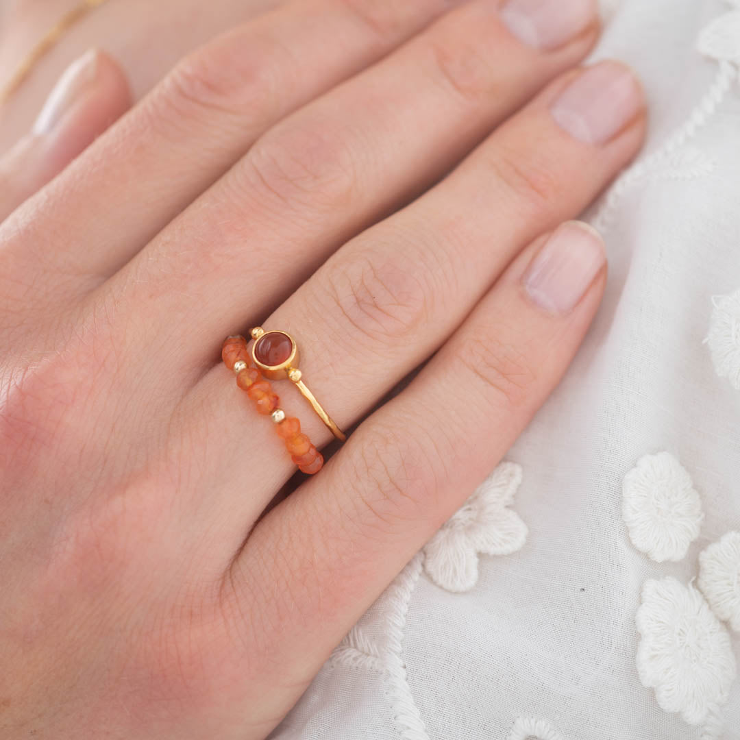 Dedicated Carnelian Gold Colored Ring