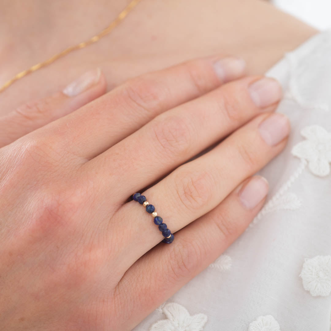 Dedicated Lapis Lazuli Gold Colored Ring