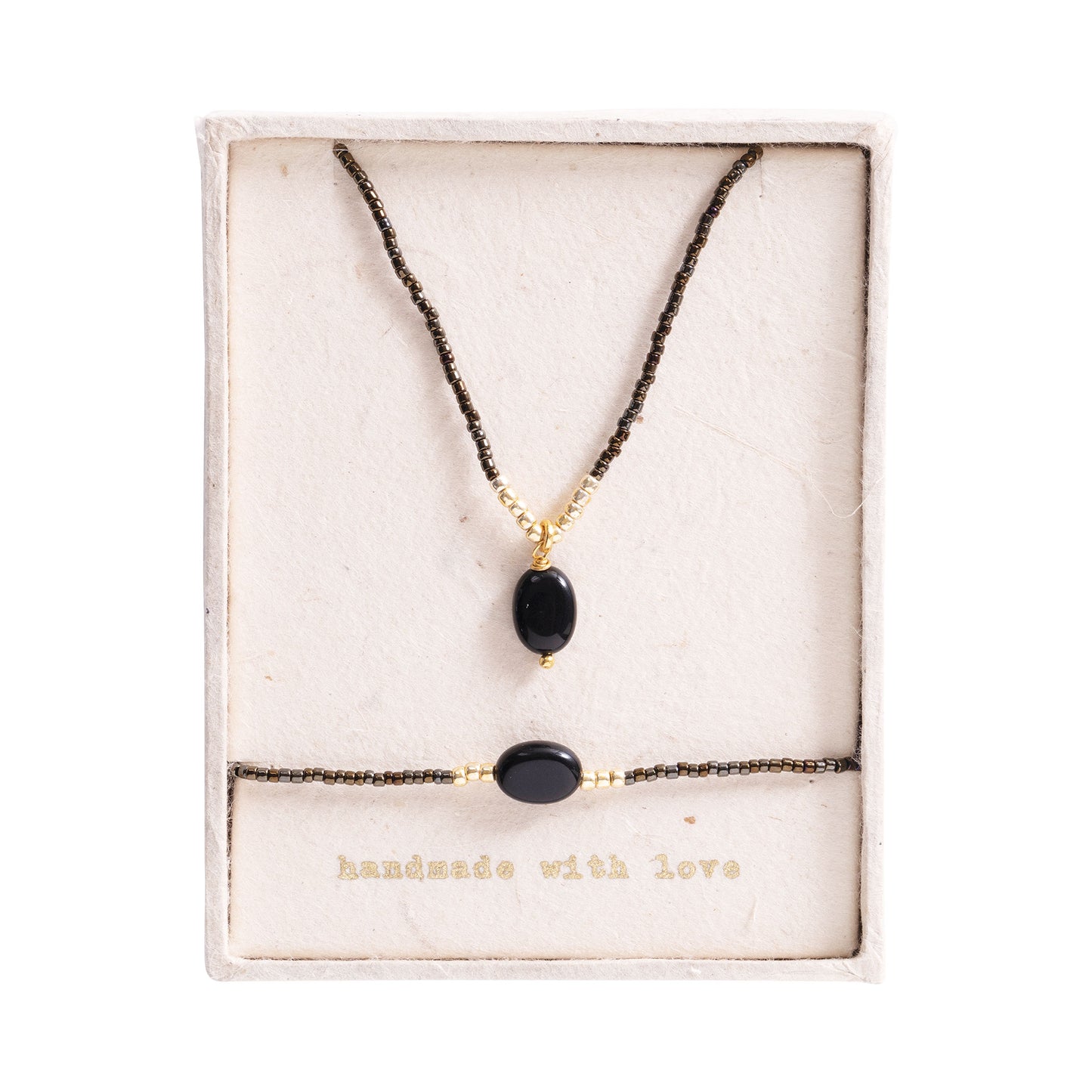 Gift Set Confidence Black Onyx Gold Colored