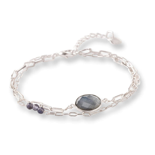 Affinity Labradorite Iolite Bracelet Silver Plated