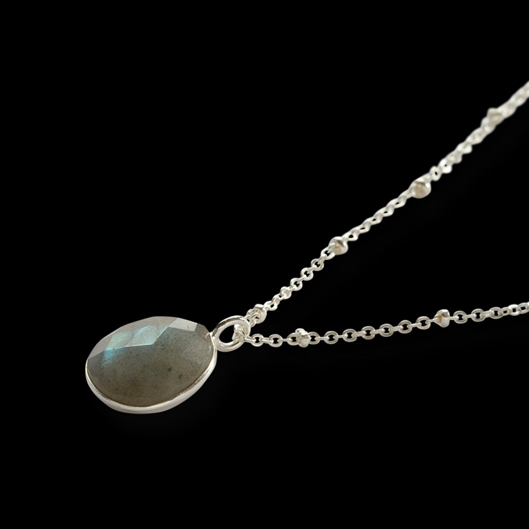 Adoration Labradorite Necklace Silver Plated