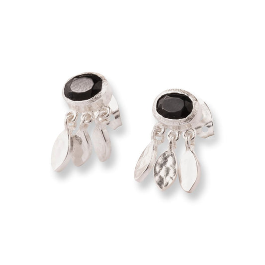 Belief Black Onyx Earrings Silver Plated