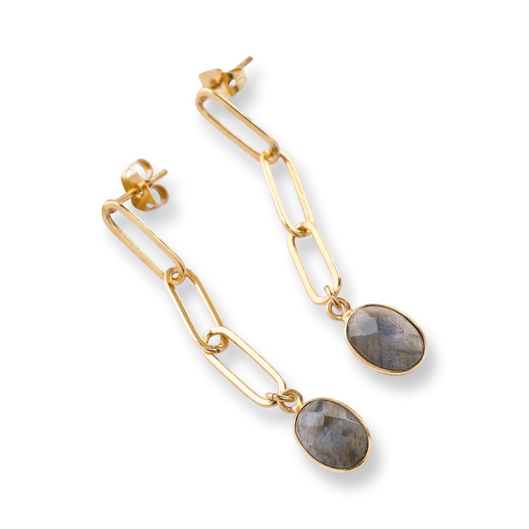 Motivation Labradorite Earrings Gold Plated