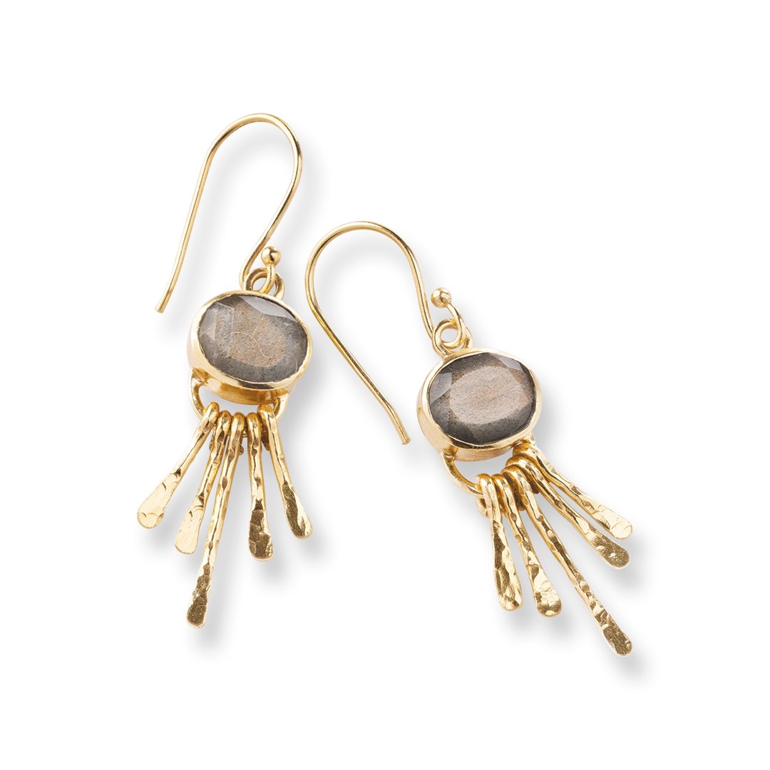 Praising Labradorite Earrings Gold Plated