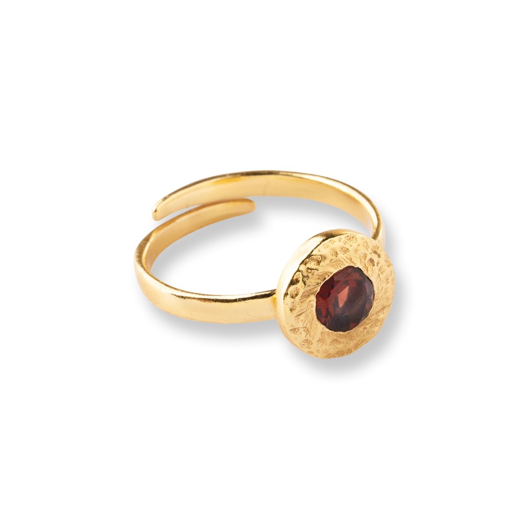 Element Garnet Ring Gold Plated