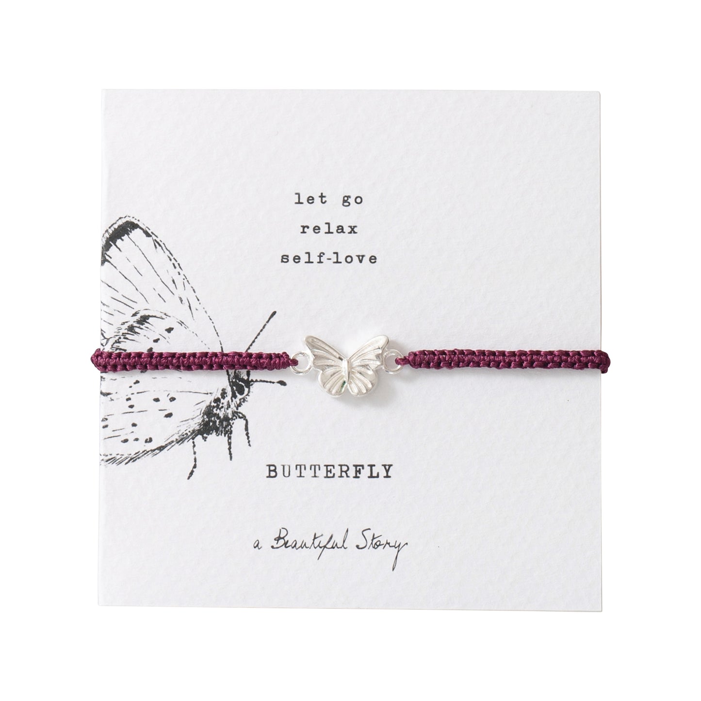 Symbol Butterfly Silver Colored Bracelet