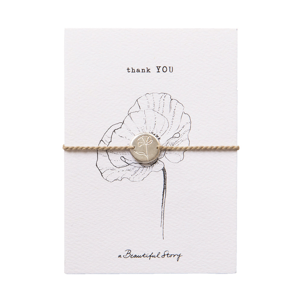 Jewelry Postcard BW Poppy