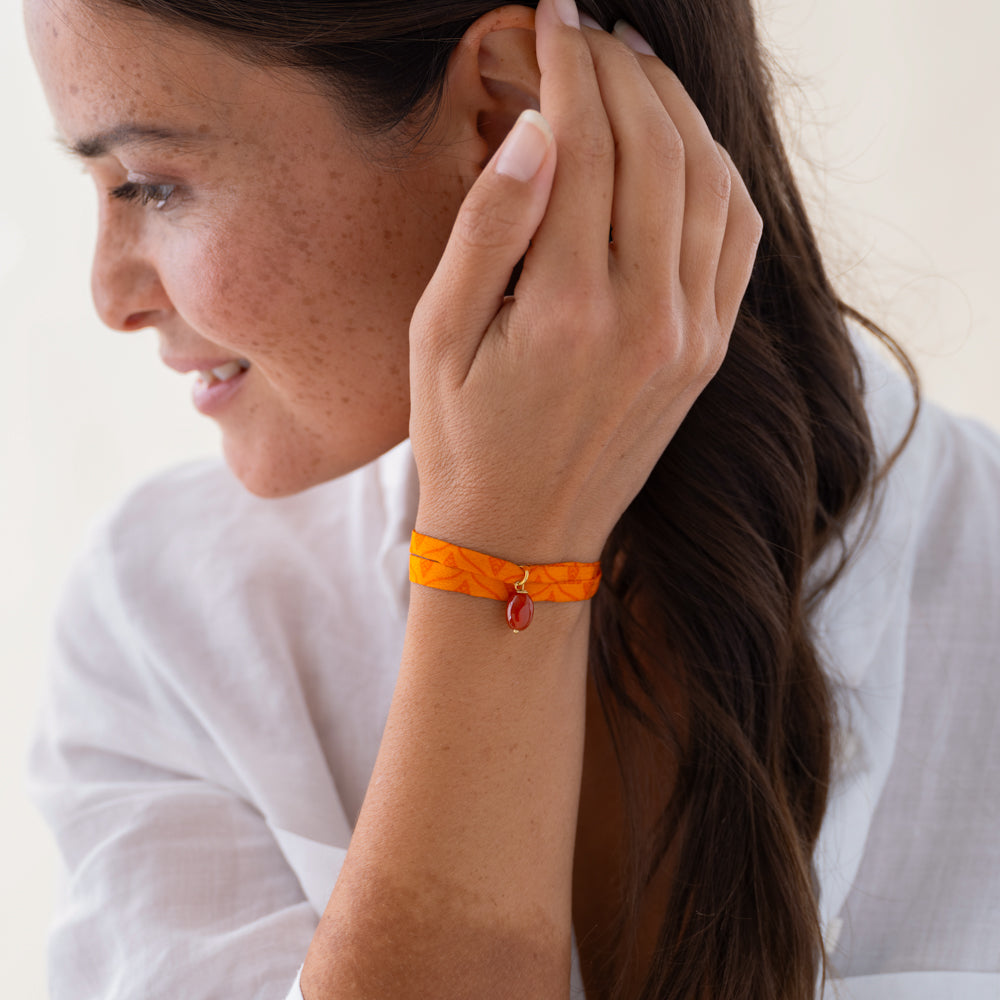 Sari Wrap Bracelet Carnelian