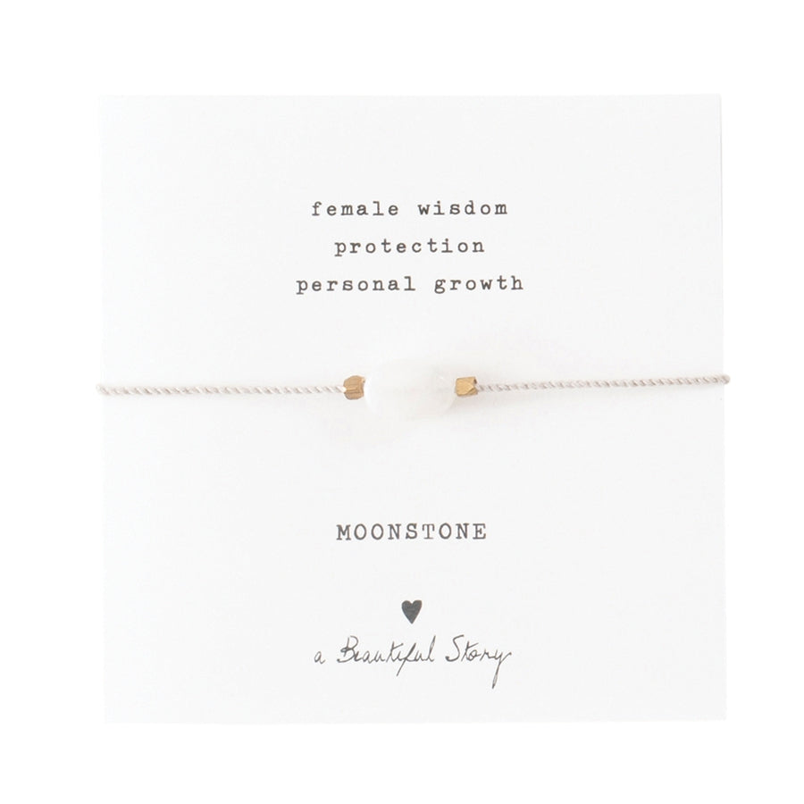 Gemstone Card Moonstone Gold Colored Bracelet