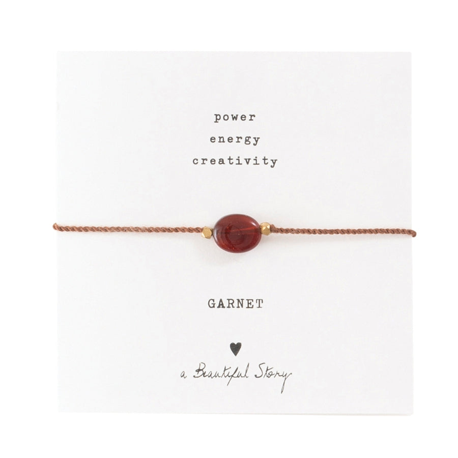 Gemstone Card Garnet Gold Colored Bracelet