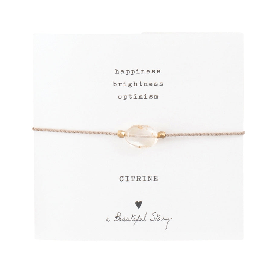 Gemstone Card Citrine Gold Colored Bracelet