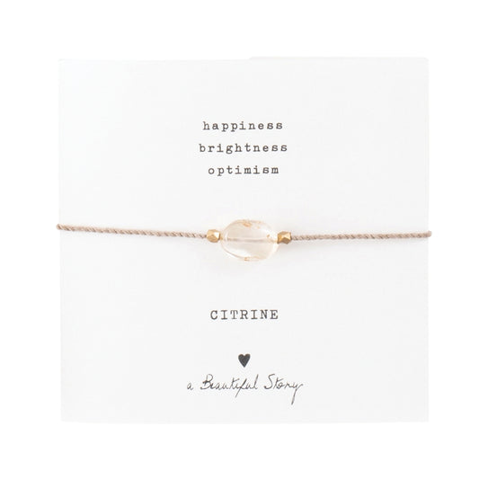 Gemstone Card Citrine Gold Colored Bracelet