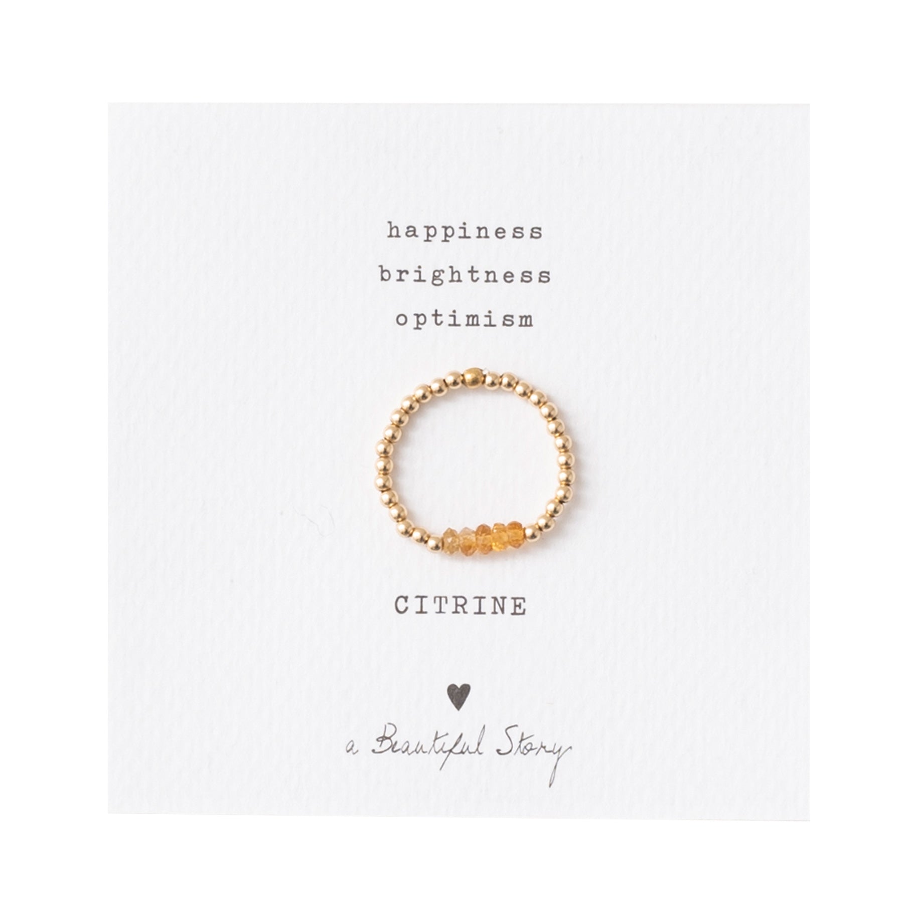 Beauty Citrine Gold Colored Ring - S/M