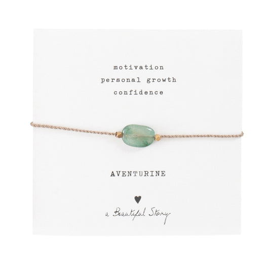 Gemstone Card Aventurine Gold Colored Bracelet