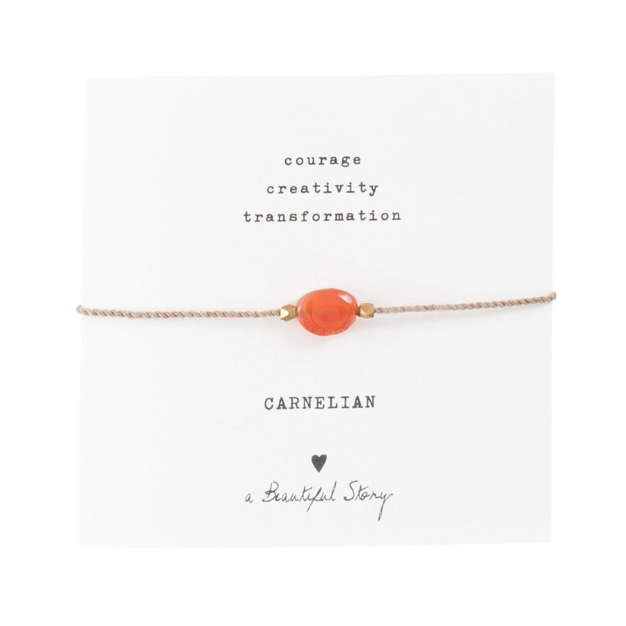 Gemstone Card Carnelian Gold Colored Bracelet