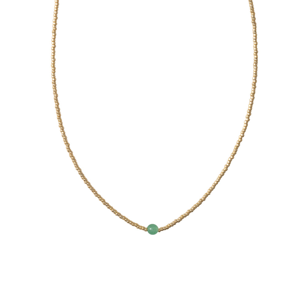 Flora Aventurine Gold Colored necklace